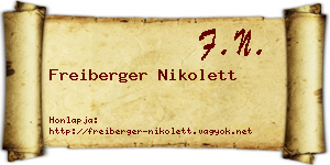 Freiberger Nikolett névjegykártya